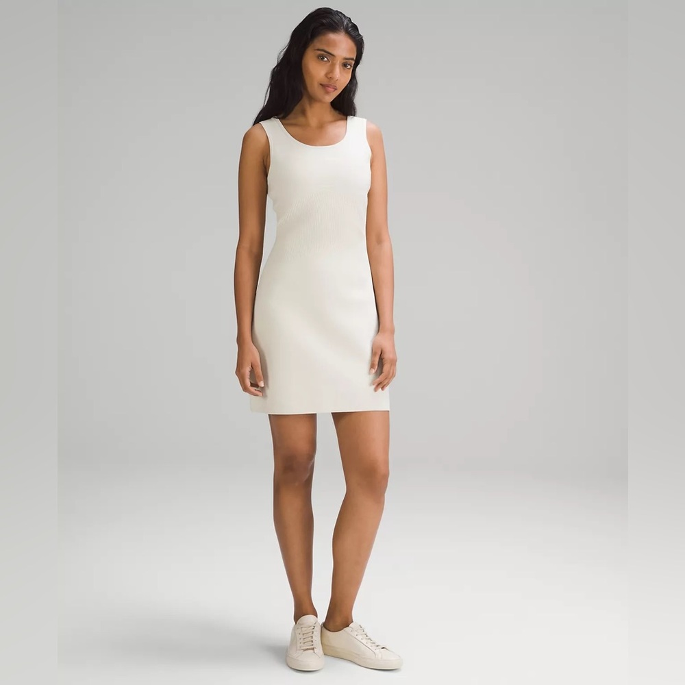 Lululemon Tight-Fit Knit Tank Dress - Bone | Medium | NWT